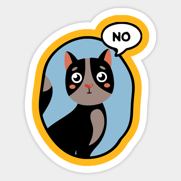 Cat Says No Sticker by KatiNysden